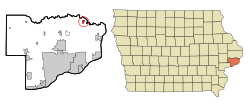 Location of McCausland, Iowa