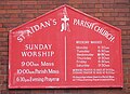 Sign giving times of worship