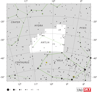 <span class="mw-page-title-main">Antlia</span> Constellation in the Southern Celestial Hemisphere