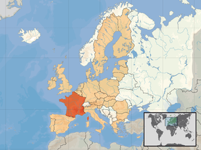 Kart over Republikken Frankrike