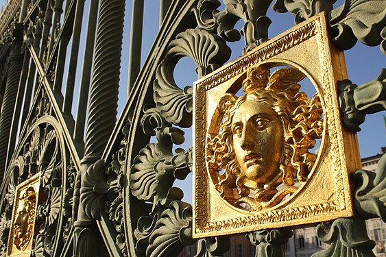 Iron gate of the Royal Palace in Turin, Italy