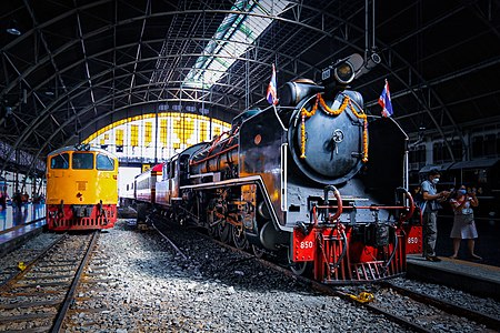 An operational steam locomotive at Hua Lamphong station, Bangkok Photographer: Kriengsak Jirasirirojanakorn