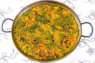 <span class="mw-page-title-main">Paella</span> Rice dish from the Valencian Community, Spain