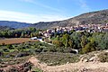 Vista general de Casas Altas (Valencia) desde el mirador con detalle de cultivos