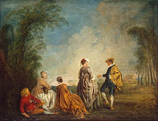 <i>The Embarrassing Proposal</i> Painting by Antoine Watteau