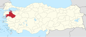 Location of بالیق‌اسیر Province in Turkey