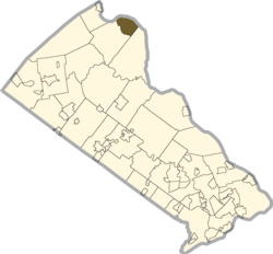 Location of Bridgeton Township in Bucks County, Pennsylvania