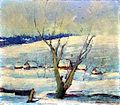 Winter landscape from Olcza, 1910