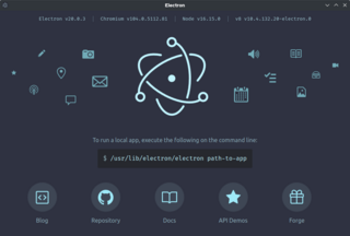 <span class="mw-page-title-main">Electron (software framework)</span> Development framework built on Chromium