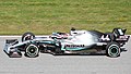 Lewis Hamilton driving the Mercedes AMG F1 W10 EQ Power+ at the 2019 Austrian Grand Prix.