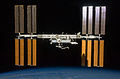 ISS shortly after the shuttle and station post-undocking separation with the JEF prominently seen.