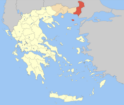 Evros within Greece