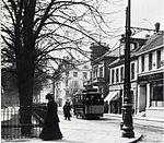 A tram in the early 1900s in Olav Kyrres gate