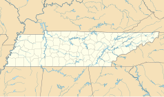Mapa konturowa Tennessee, blisko centrum na dole znajduje się punkt z opisem „Palmer”