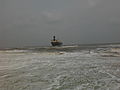 Aftermath of Cyclone Nilam - A ship pushed to shore - Foreshore Estate