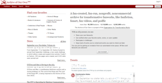 <span class="mw-page-title-main">Archive of Our Own</span> Nonprofit repository for fanfiction