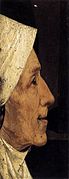 Hieronymus Bosch (?). Head of a woman (fragment) label QS:Lde,"Frauenkopf (Fragment)" label QS:Len,"Head of a woman (fragment)" label QS:Lmk,"Глава на жена (фрагмент)" label QS:Lnl,"Fragment van een vrouwenkop" . circa 1500 date QS:P,+1500-00-00T00:00:00Z/9,P1480,Q5727902 . oil on panel medium QS:P186,Q296955;P186,Q106857709,P518,Q861259 . 13 × 5 cm. Rotterdam, Museum Boijmans Van Beuningen.