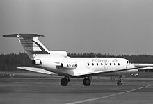 A former Estonian Air Yakovlev Yak-40 in 1994 Estonian Air Yak-40.jpg