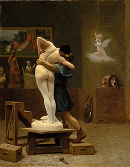 Pygmalion and Galatea, 1890, Metropolitan Museum of Art, seen in the background of The Artist and His Model.