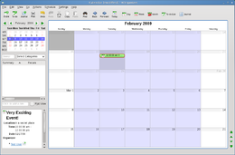 Schermata di Calendar di KOrganizer in KDE 4.5