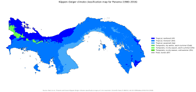 Кліматична карта Панами (за Кеппеном)