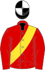 Red, Yellow sash, Black and White quartered cap