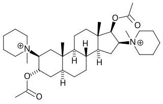 <span class="mw-page-title-main">Pancuronium bromide</span> Aminosteroid muscle relaxant