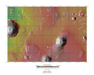 <span class="mw-page-title-main">Tharsis quadrangle</span> Map of Mars