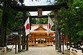 View of ther Honden through Torii