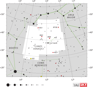 Canes Venatici Constellation in the northern celestial hemisphere