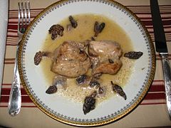 Coq au vin jaune.