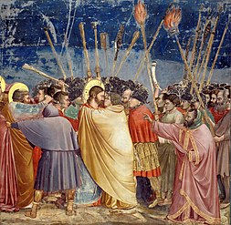 Giotto, The Kiss of Judas from the Scrovegni Chapel.