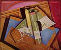 Juan Gris, Asetelma ja bordeauxviinipullo, 1919.