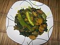 Fried mustard green dish