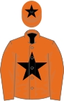 Orange, black star and star on cap