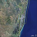 Mzinene stream, Hluhluwe River, Nyalazi stream and Mfolozi Rivers converging on iSimangaliso W.P.