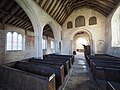 Nave with 15th century pews, Commandments board, Lord's Prayer & Apostles' Creed