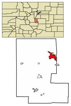 Location of the City of Woodland Park in Teller County, Colorado.