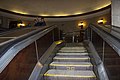 Abgeflachtes oberes Ende einer Rolltreppe sowjetischer Bauart, ebenfalls in der Kiewer Station Arsenalna