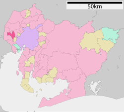 津島市在愛知縣的位置