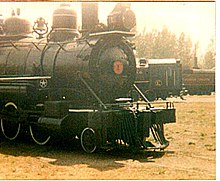 Photograph of Brooks-Scanlon Corporation Locomotive No.1 on static display at Steamtown, USA, Bellows Falls, VT, ca. 1974