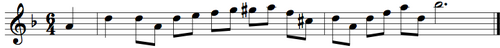 Partition du leitmotif de l'errance du Hollandais