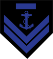 Sleeve rank insignia of a leading seaman (diopos) of the Hellenic Navy (female)