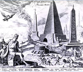 Philip Galle (after Maarten van Heemskerck). Great Pyramid of Giza 1572. engraving. Various collections.