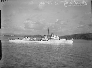 HMS <i>Brocklesby</i> (L42) Destroyer of the Royal Navy