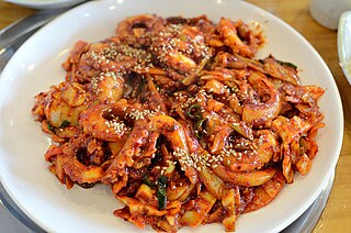 <i>Nakji-bokkeum</i> Korean stir-fried octopus dish