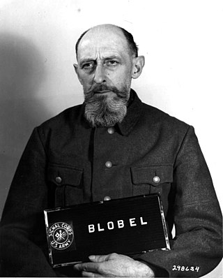 <span class="mw-page-title-main">Paul Blobel</span> German SS officer and Holocaust perpetrator, convicted war criminal (1894–1951)