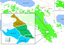 شارستانی پاوە لە نێو کوردستان‌دا (ناوچە کوردنشینەکان)