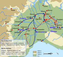 French advances in Lombardy 1524 (map)