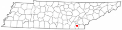 Location of Cleveland, Tennessee